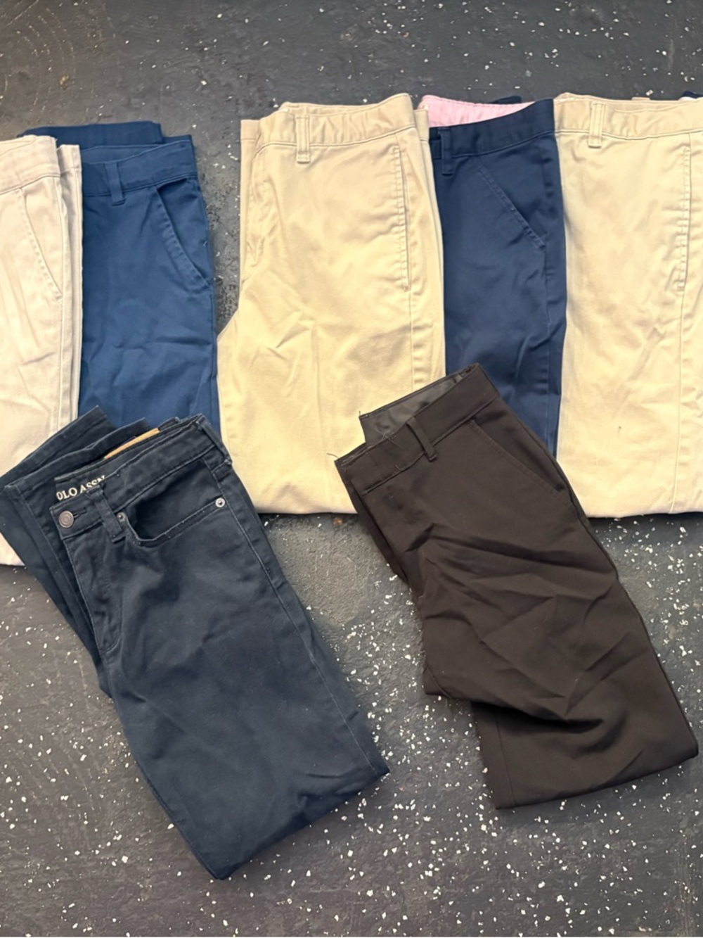 Boys Navy and Khaki Chino Pants (8 pair)